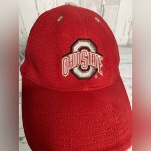 Ohio State Buckeyes Hat Cap Strap Back Adjustable Red One Size.